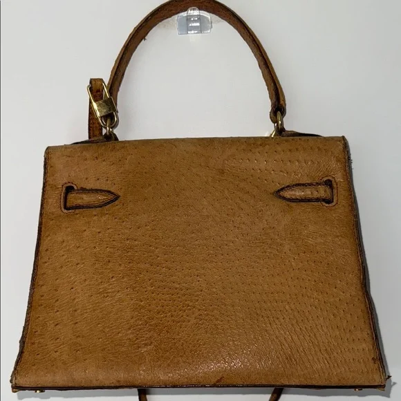 Vintage Pedro Mayorga Ostrich Satchel (like Hermes Kelly Bag or Sac à Dépêches) - Picture 9 of 17
